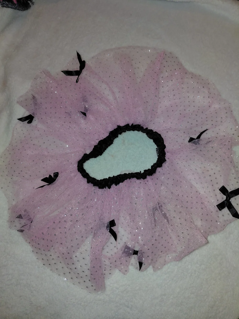 Pink Glitter Tutu Skirt with Black Bows - Kids Bottoms